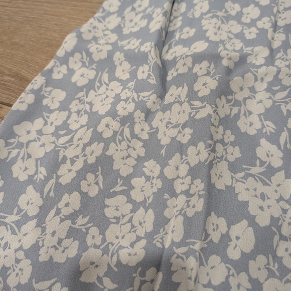 Girls Light Blue Floral Smocked Dress - Picture 3 of 3